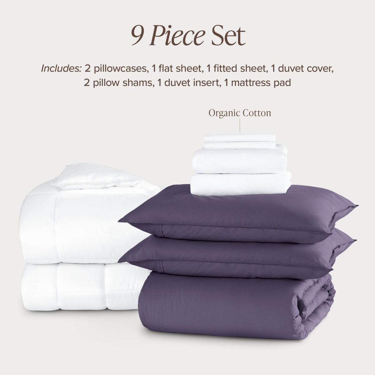 Percale bundle stacked to show what is included