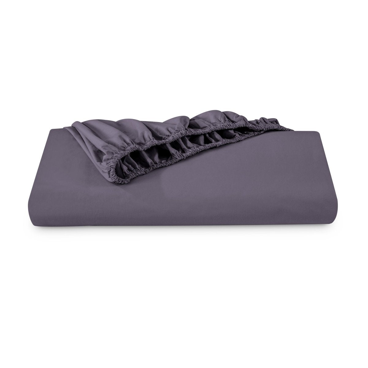 Organic percale fitted sheet folded