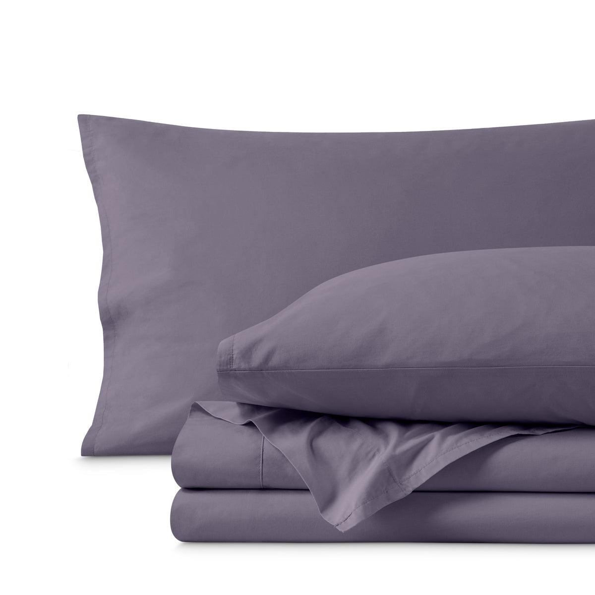 Percale sheet set folded neatly
