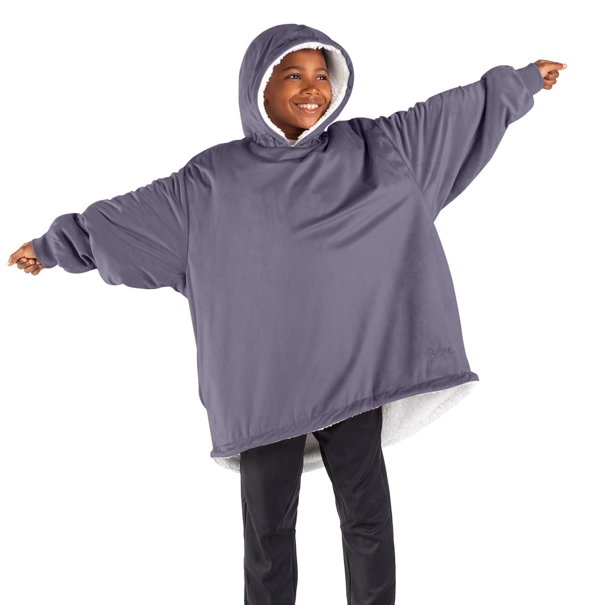 A youth wearable blanket on a child