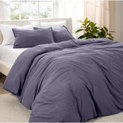 Washed duvet cover set on a bed