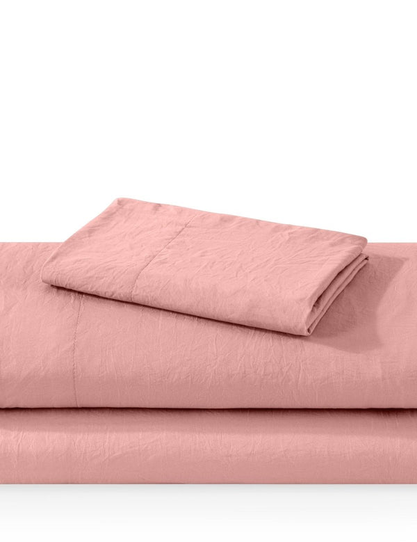 Washed sheet set folded and stacked