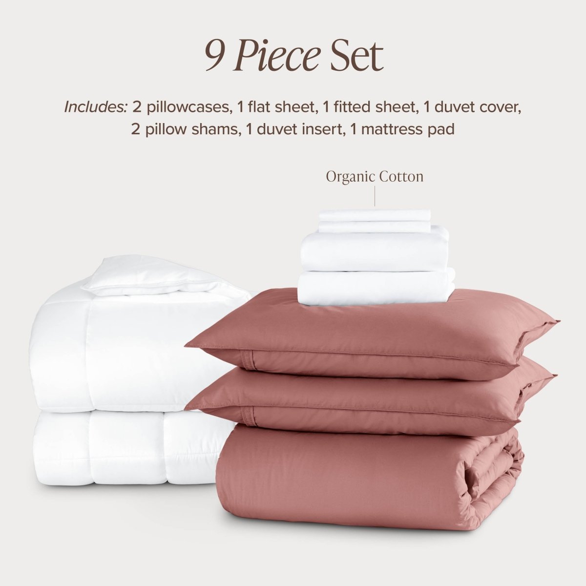 Percale bundle stacked to show what is included