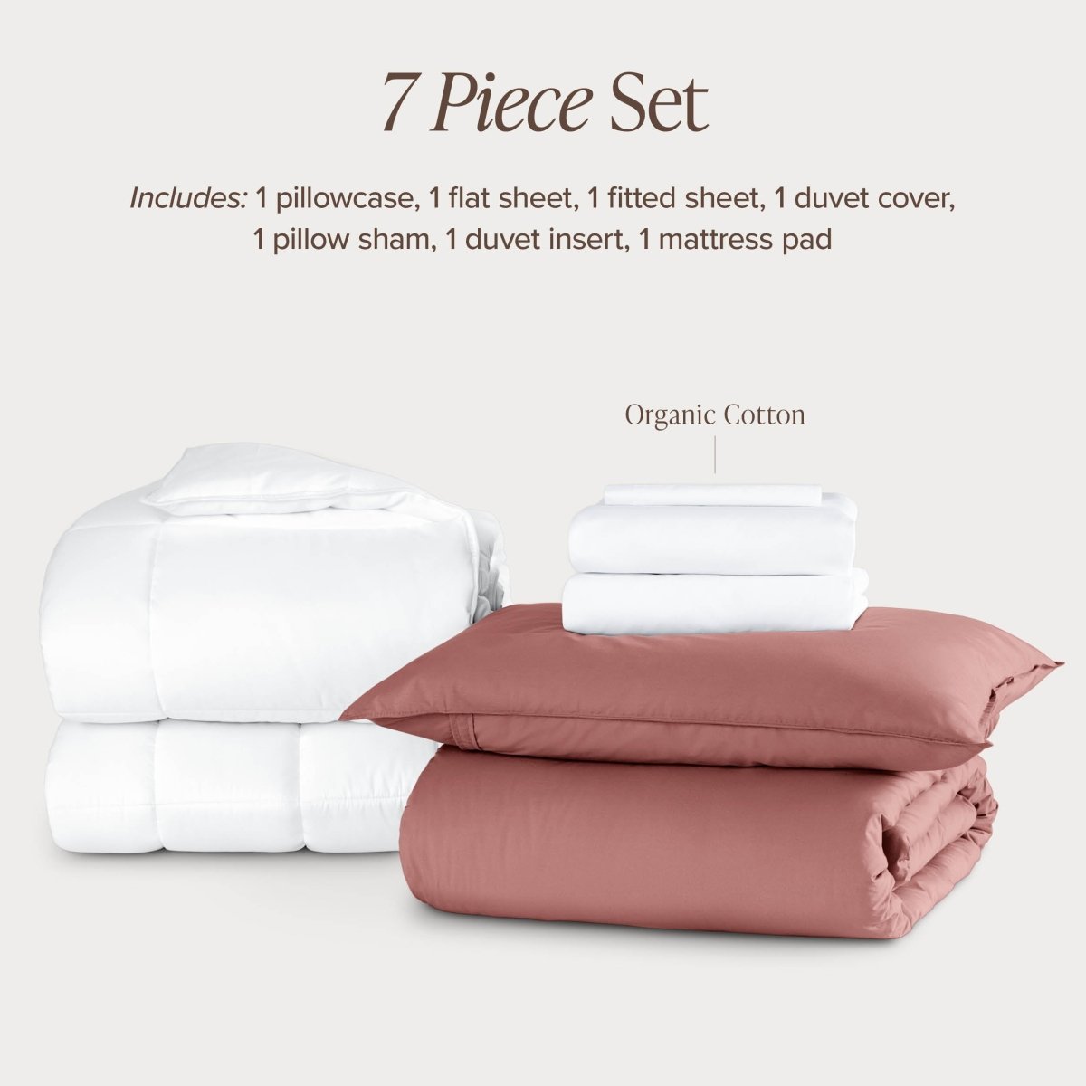 Percale bundle stacked to show what is included
