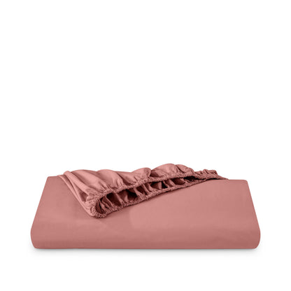 Percale fitted sheet on a white background