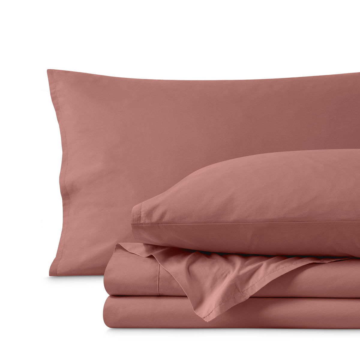 Percale sheet set folded neatly