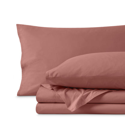 Percale sheet set folded neatly