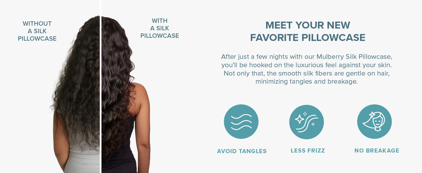 comparison of hair with mulberry silk pillowcases 