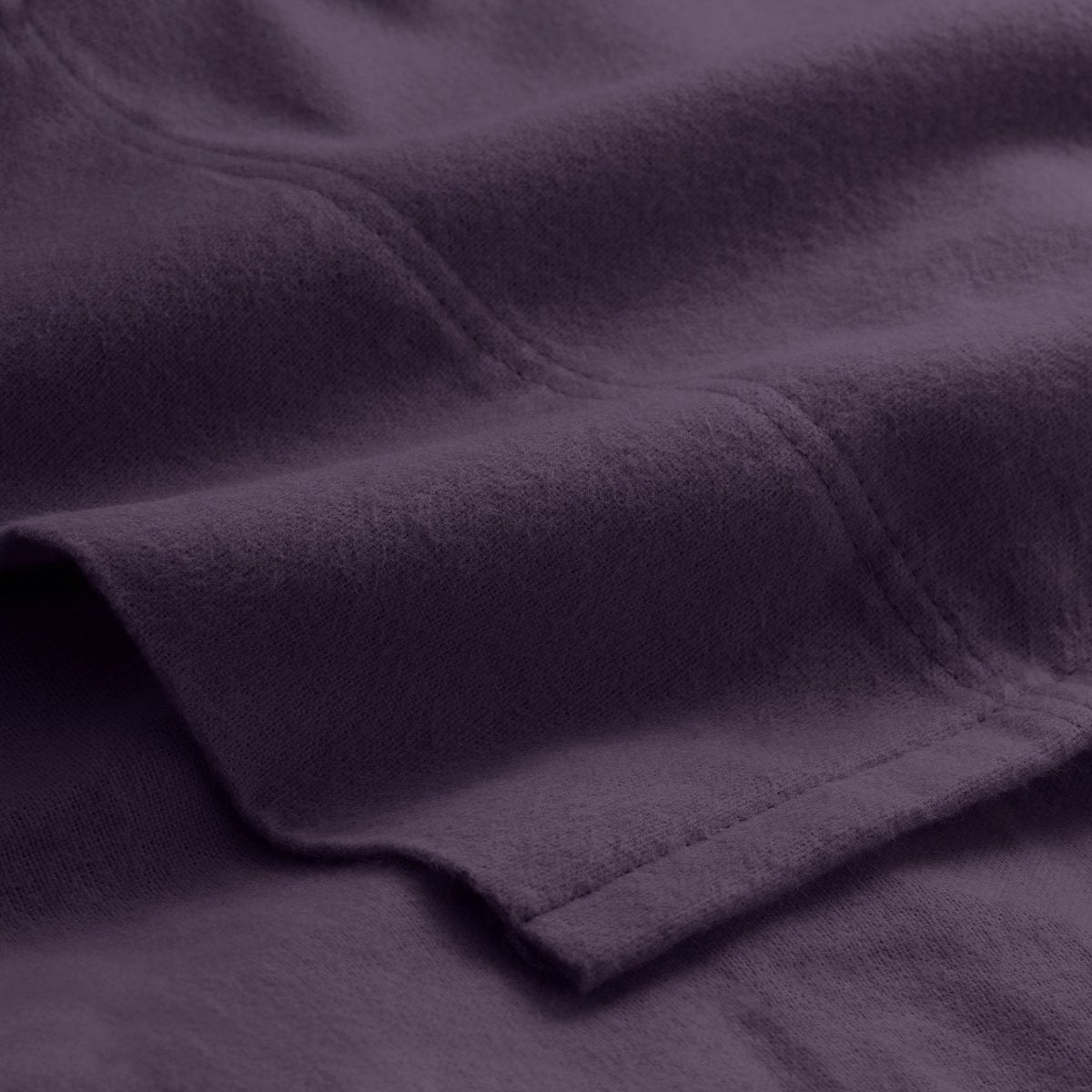 Close-up of the top of a flannel sheet
