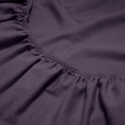 Close-up of a flannel fitted sheet with gathered elastic