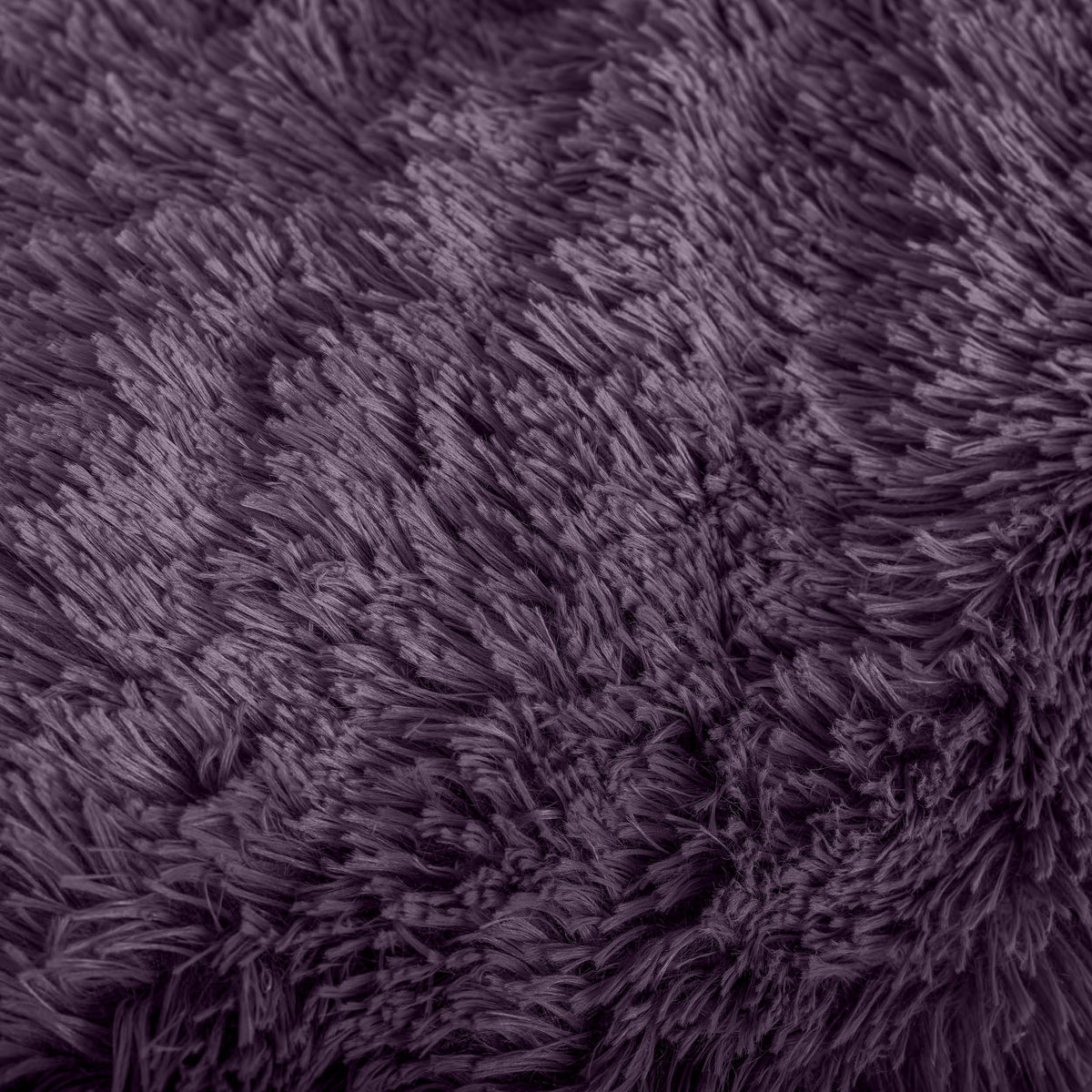 Close up of the shaggy faux fur blanket
