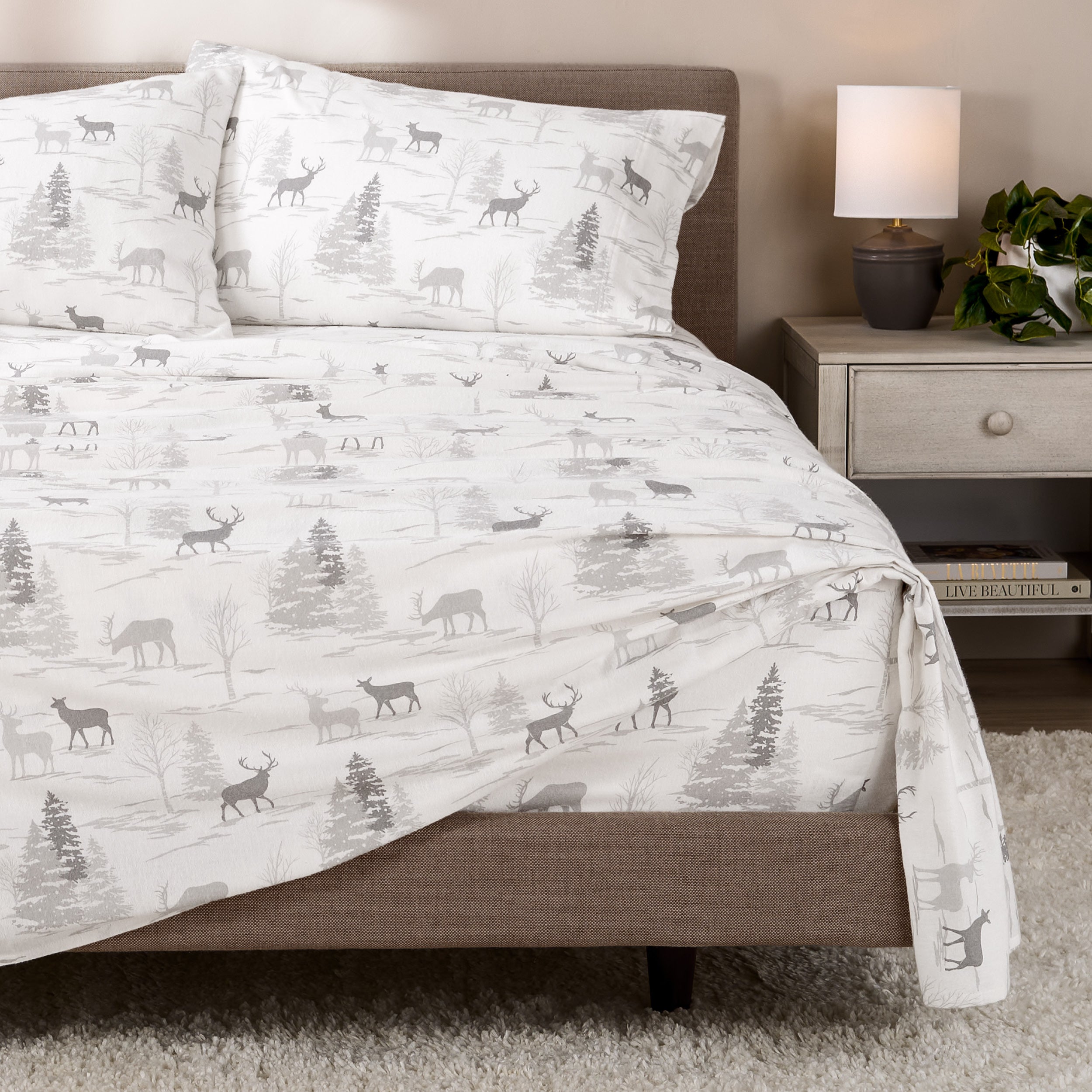 Print Cotton Flannel Sheet Set