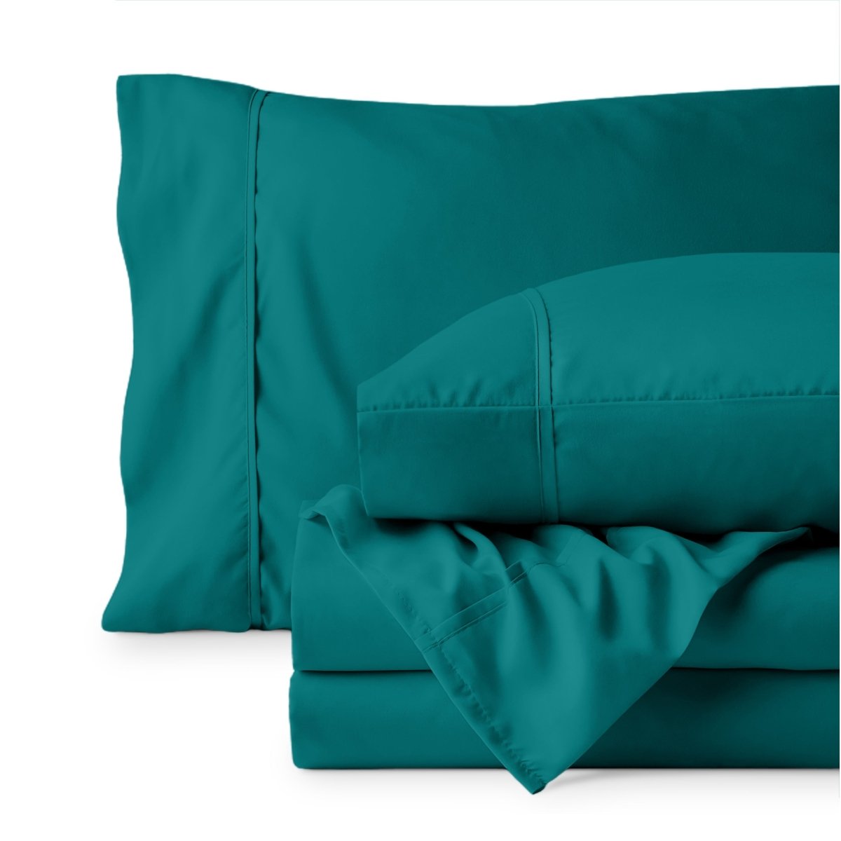 Sheet set folded on a white background