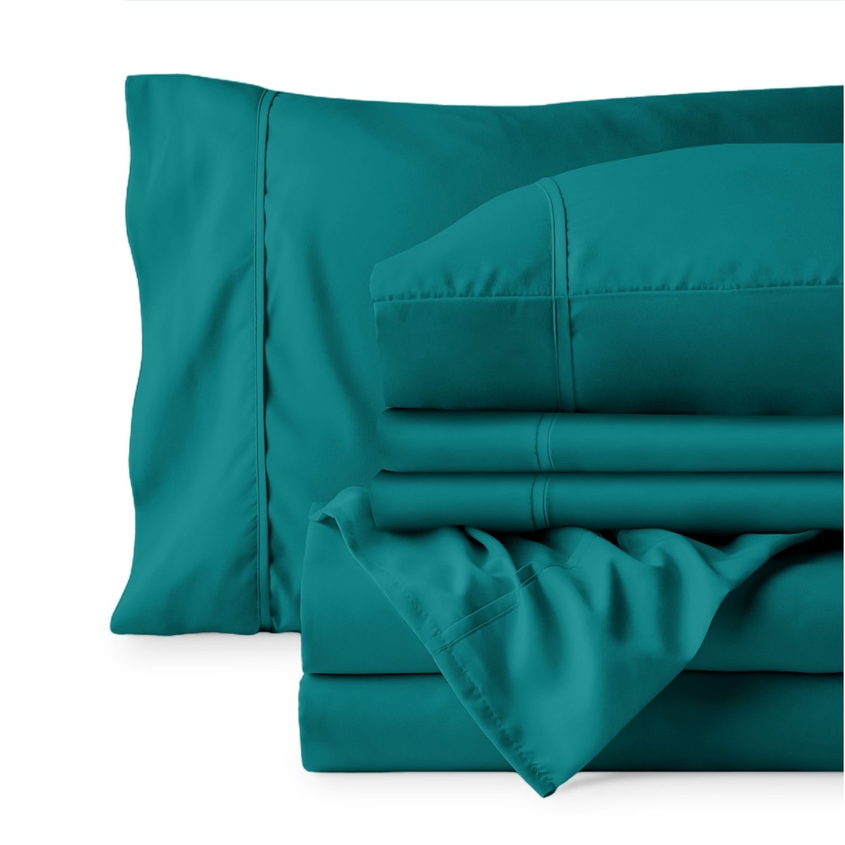 Sheet set folded on a white background
