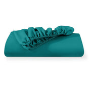 Microfiber fitted sheet folded