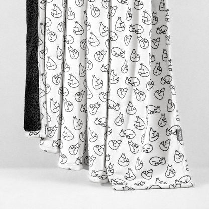 Printed sherpa blanket hanging