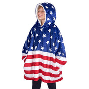 Child wearing a Bare Home wearable blanket