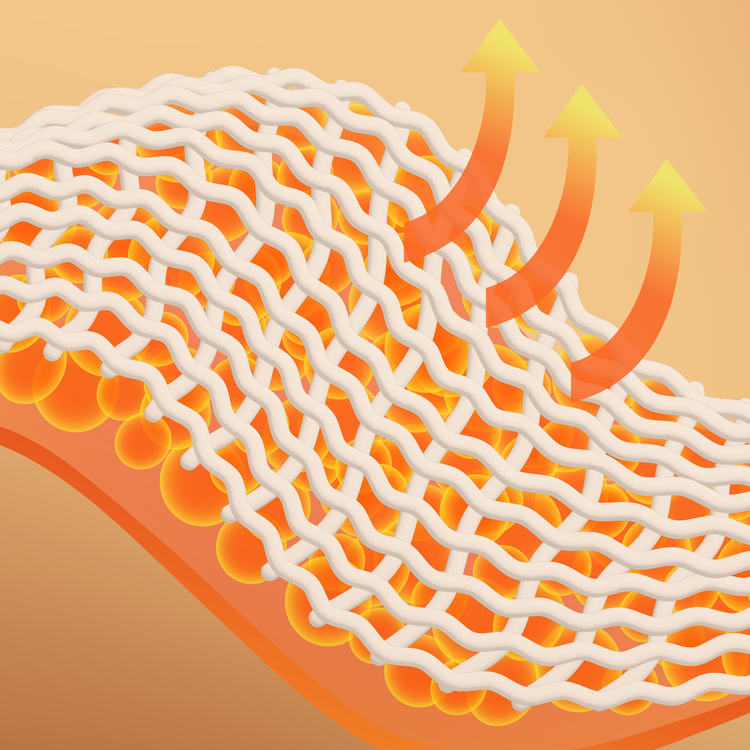 Illustration of a textured surface with arrows indicating direction on an orange background