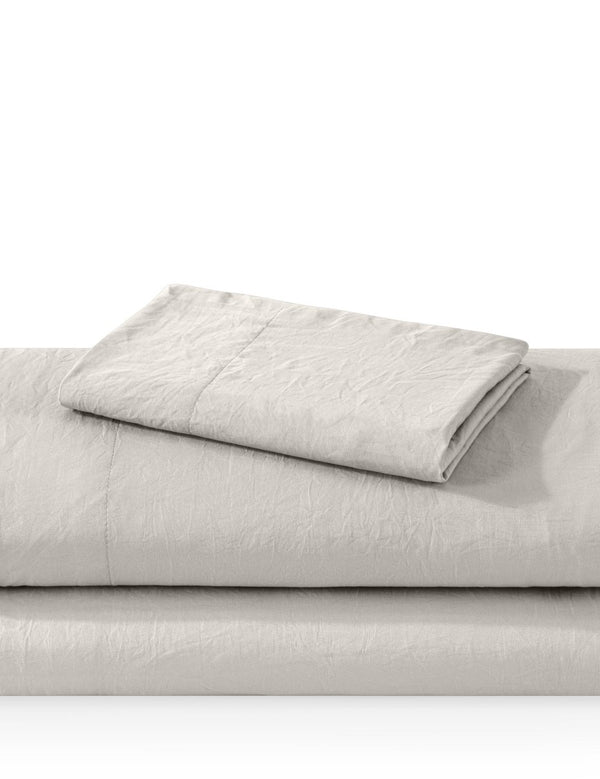 Washed sheet set folded and stacked