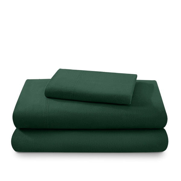 A neatly arranged set of flannel sheets