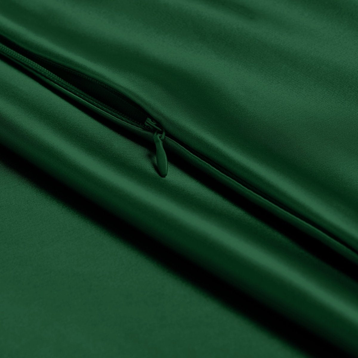 Close-up of pillowcase with zipper closure