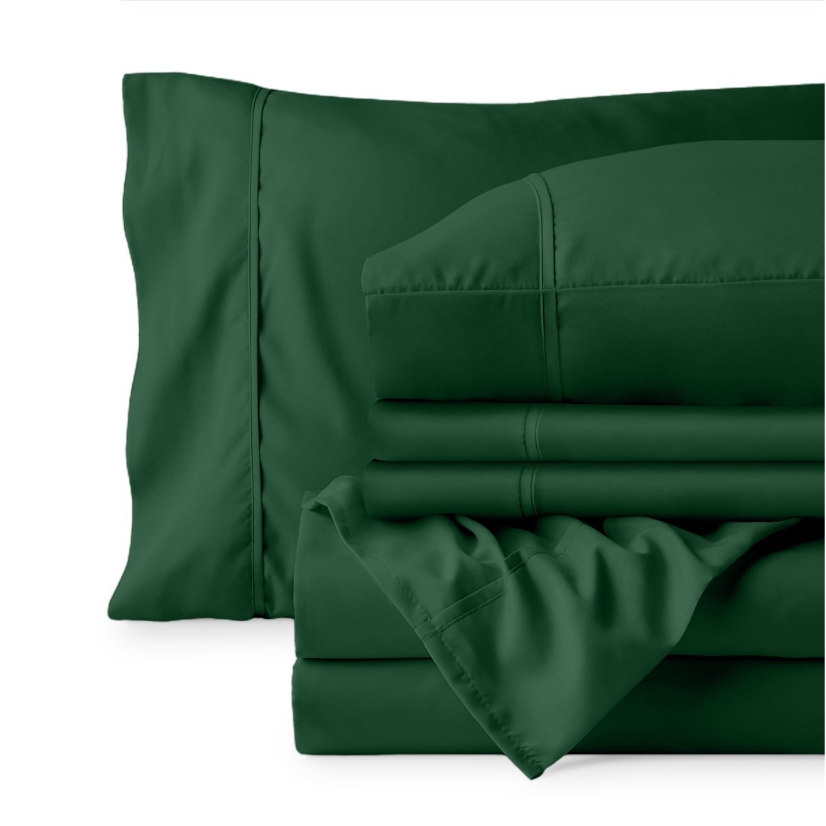 Sheet set folded on a white background