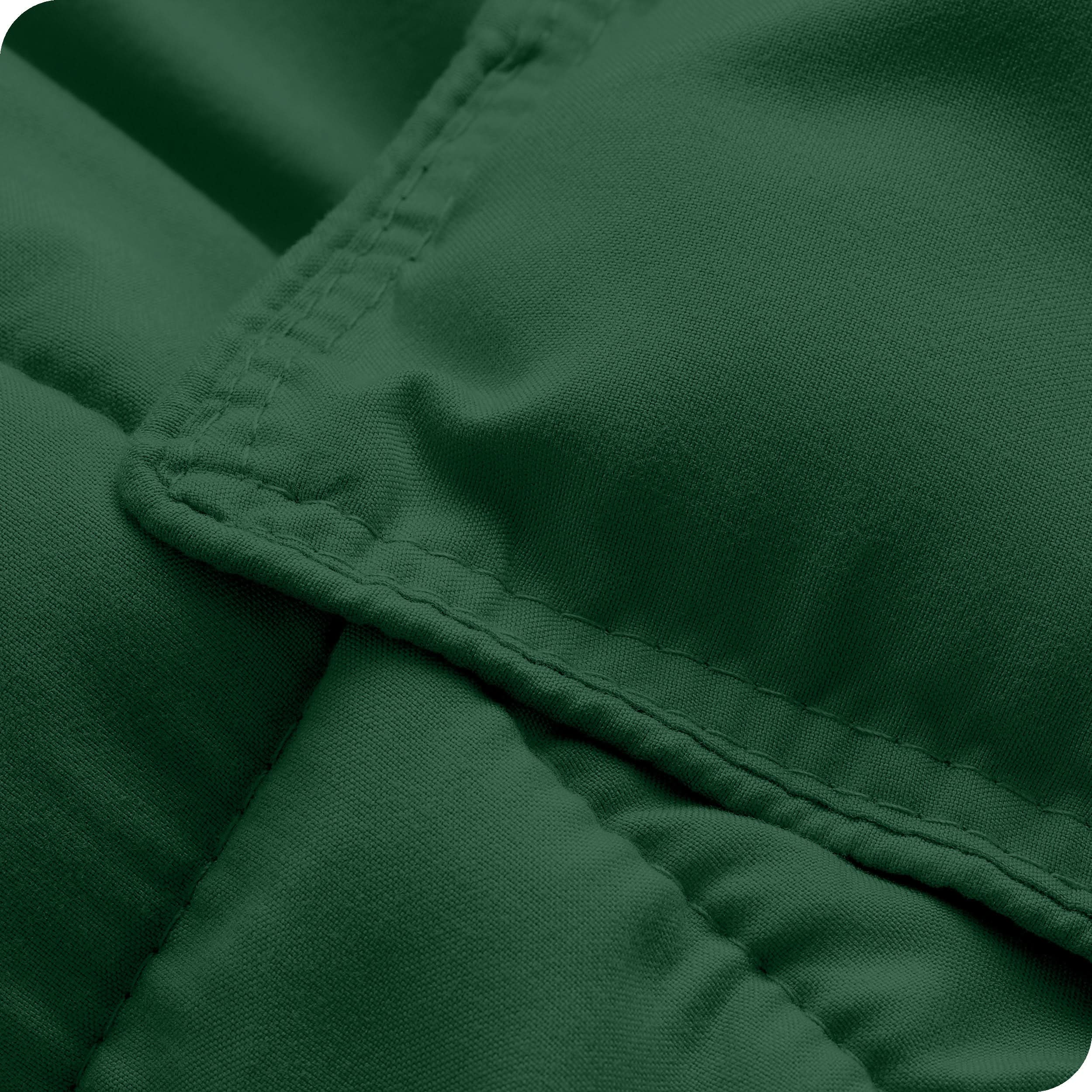 A close up of a corner of the microfiber comforter