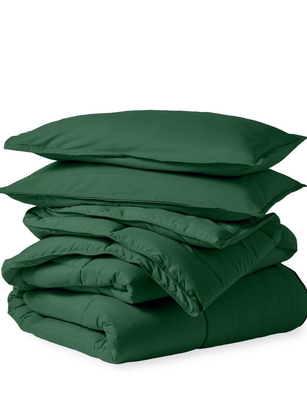 A down alternative comforter folded neatly