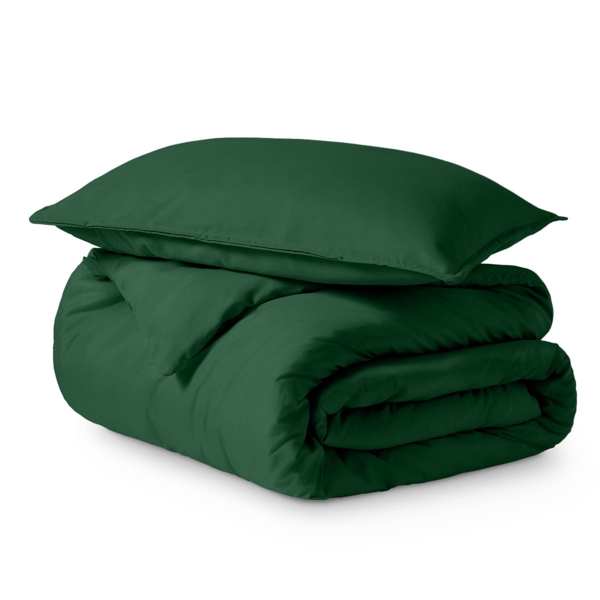 Solid color duvet set folded and stacked