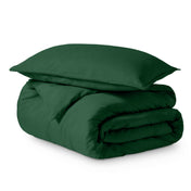 Solid color duvet set folded and stacked