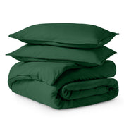 Solid color duvet set folded and stacked