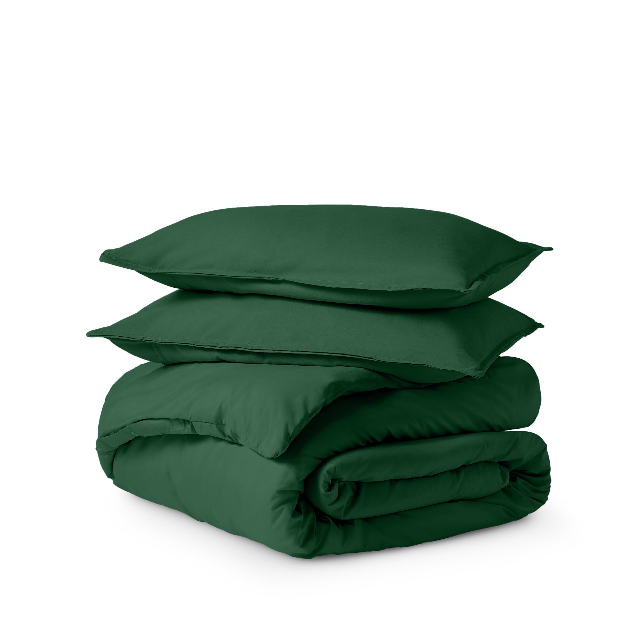 Solid color duvet set folded and stacked