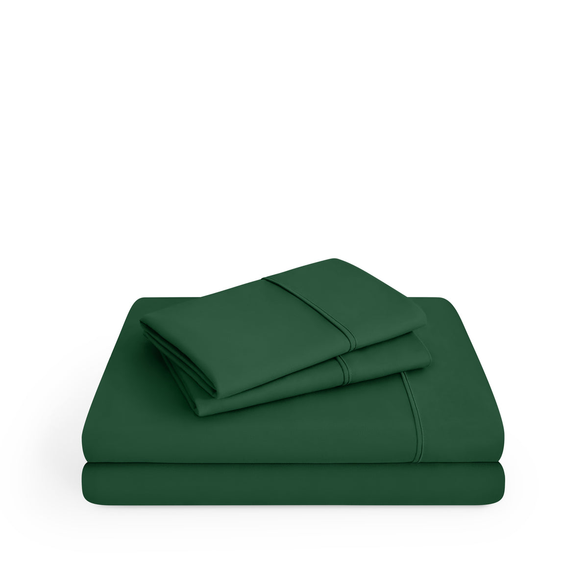 Microfiber sheet set folded and stacked