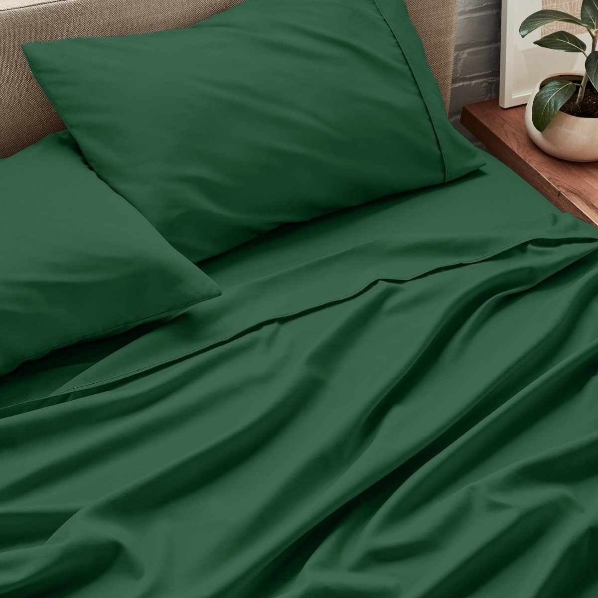 Close up of ultra-soft sheets on a bed