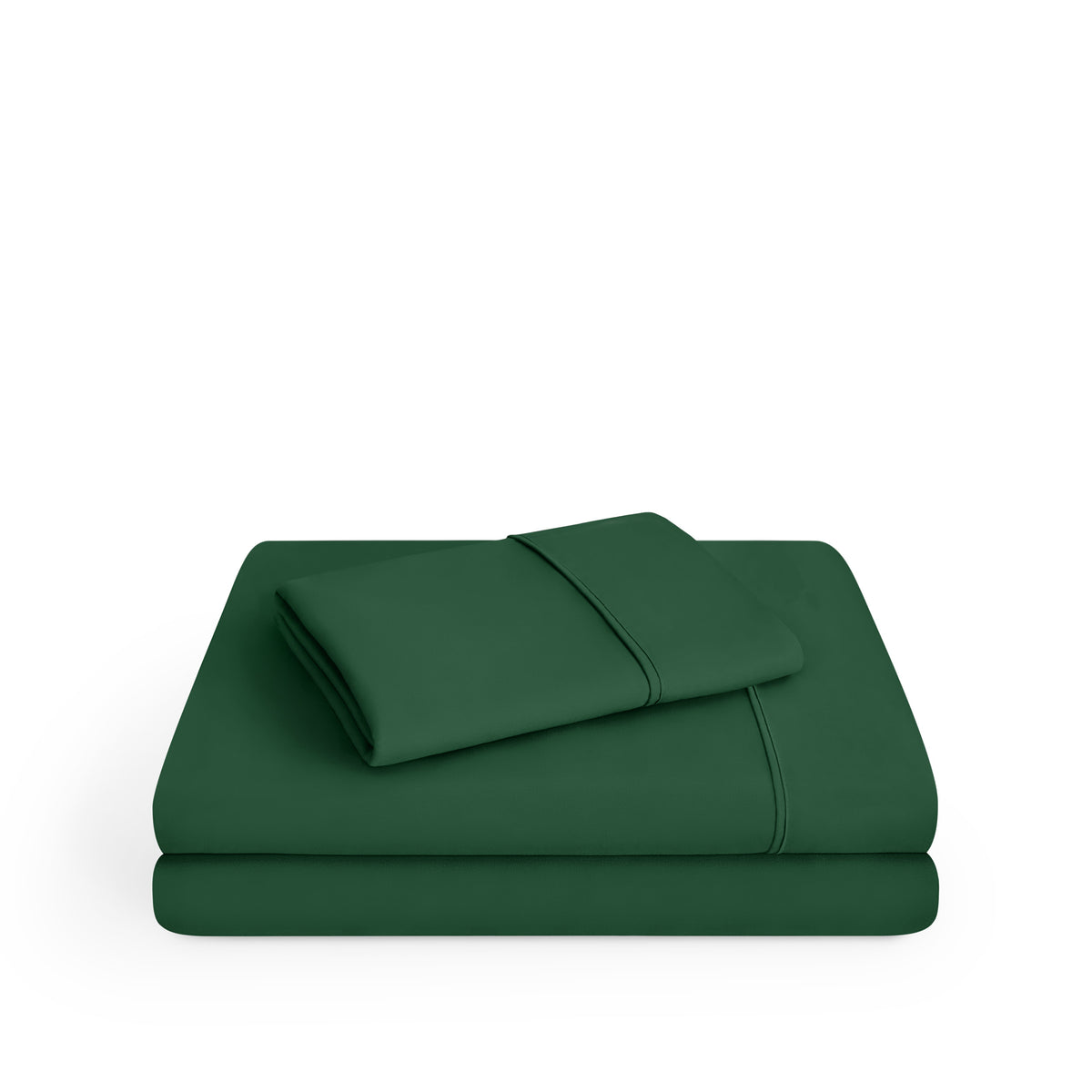 Microfiber sheet set folded and stacked