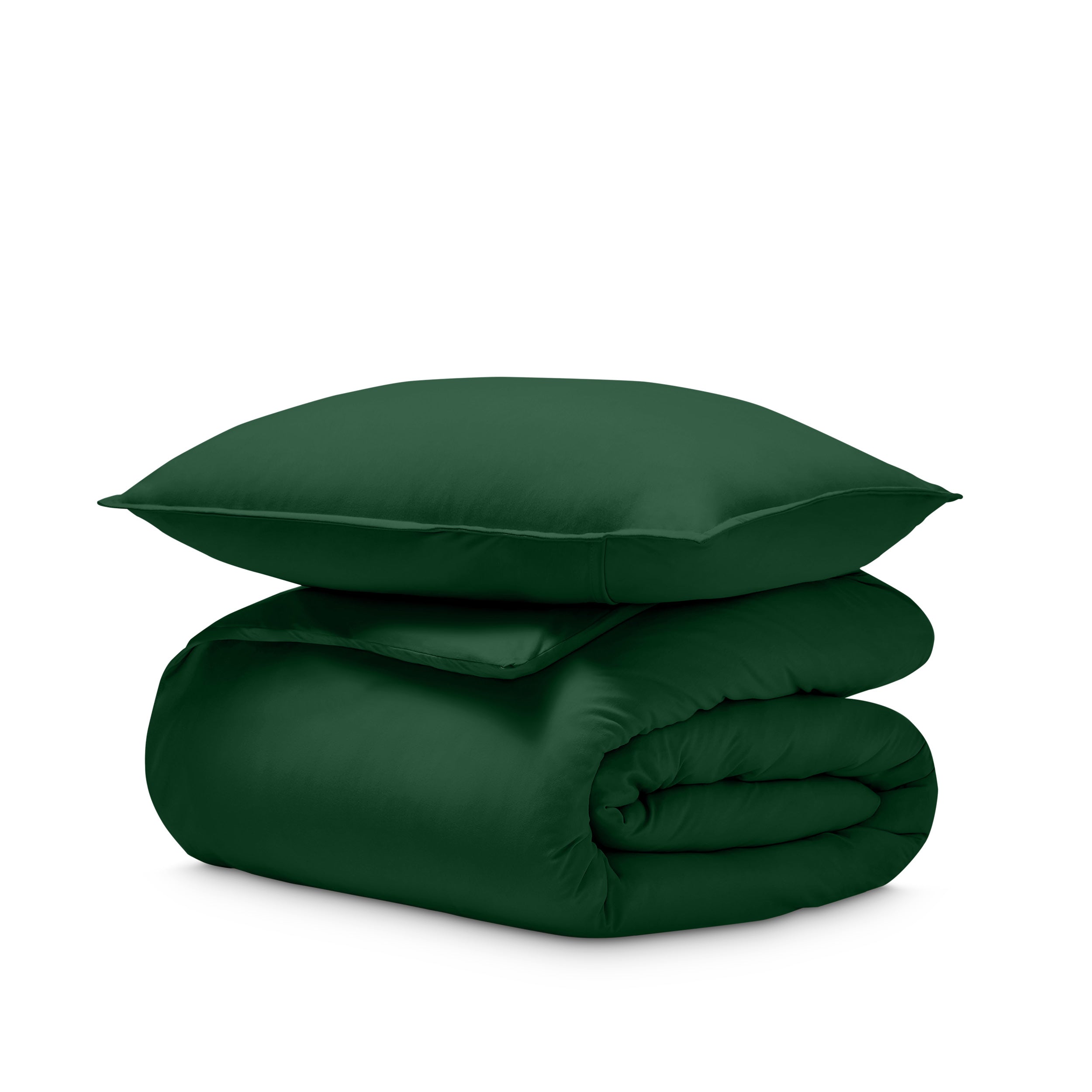 Jersey duvet and pillow sham on a white background