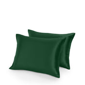 Two satin pillowcases on a white background