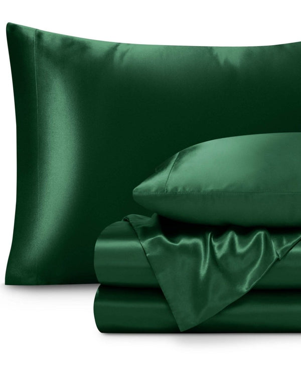Satin sheet set folded neatly
