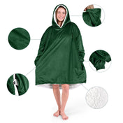 Close up of the features on a wearable blanket