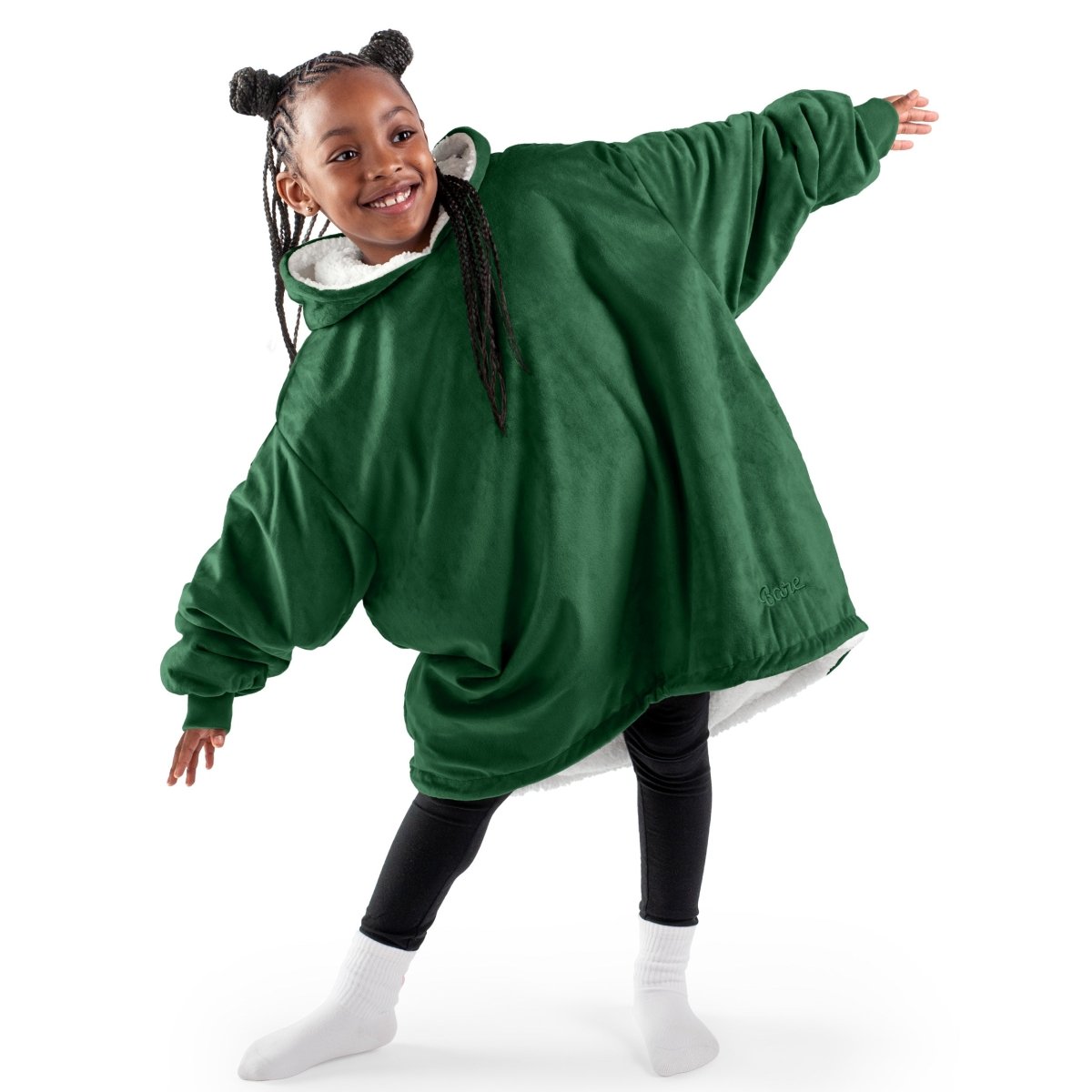 A youth wearable blanket on a child