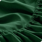 Close-up of fitted sheet with elastic edge