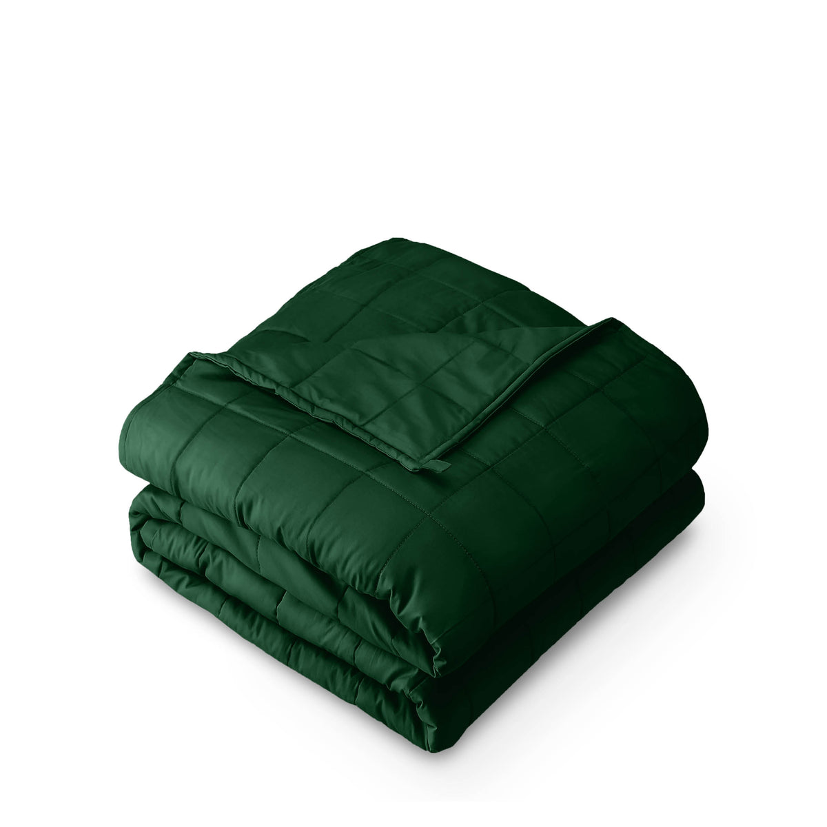 Weighted blanket folded on a white background