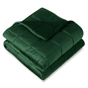 A folded minky weighted blanket with a white background