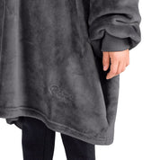 Close up of the side pocket on the wearable blanket