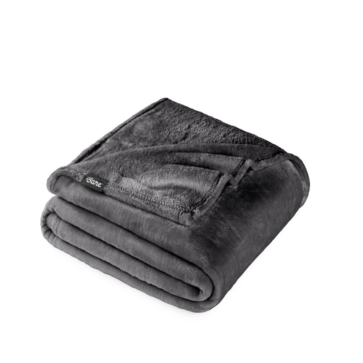 A Bare Home microplush blanket folded neatly on a white background