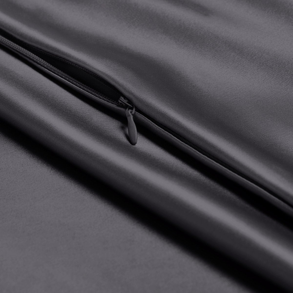 Close-up of pillowcase with zipper closure