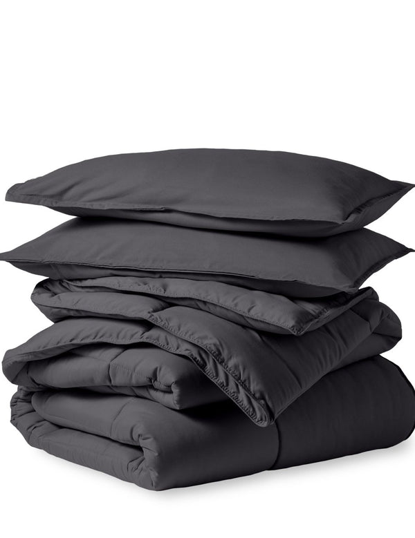 A down alternative comforter folded neatly