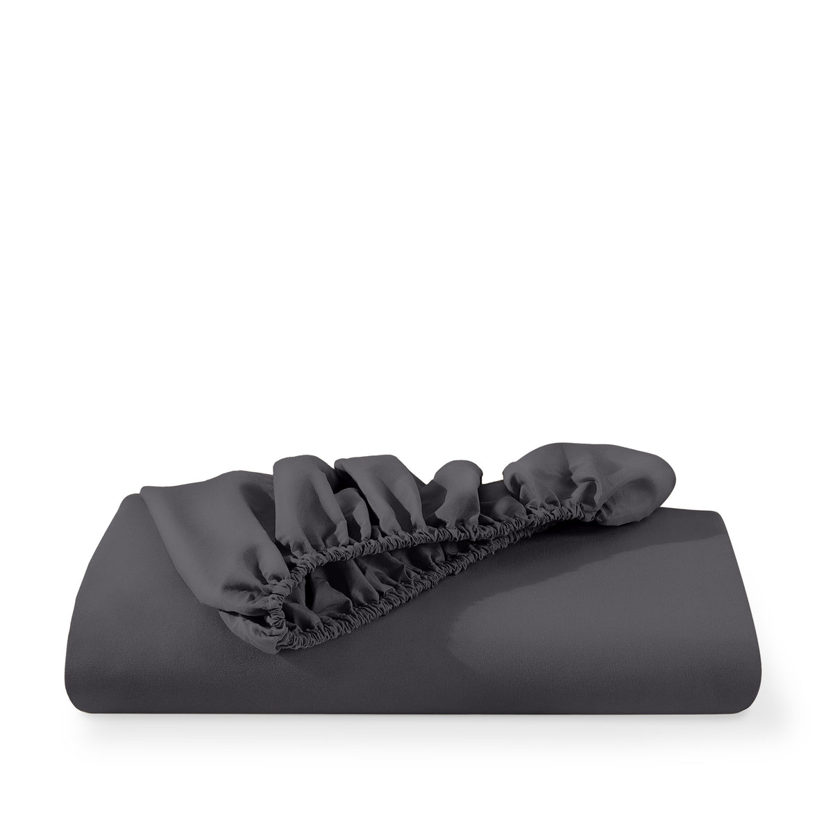 Microfiber fitted sheet folded with a white background