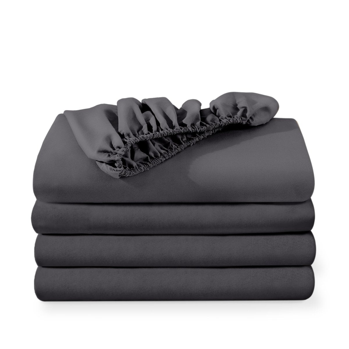 4 ultra soft fitted sheets folded and stacked