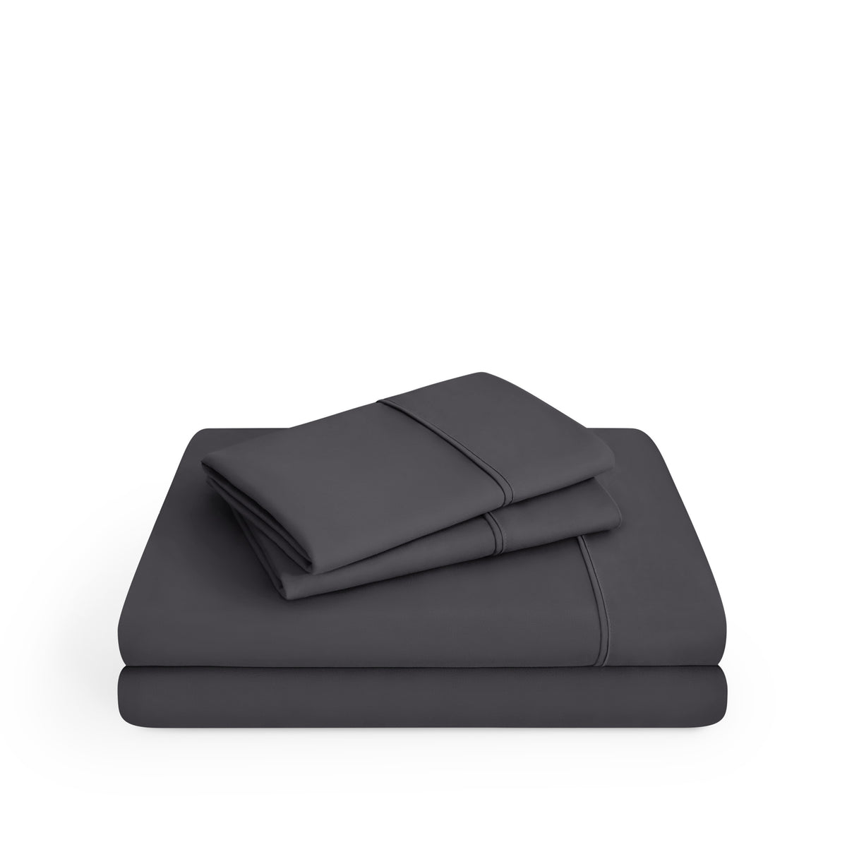 Microfiber sheet set folded and stacked